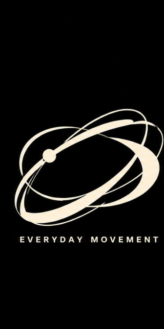 Original Orbital Motion artwork, cream on black